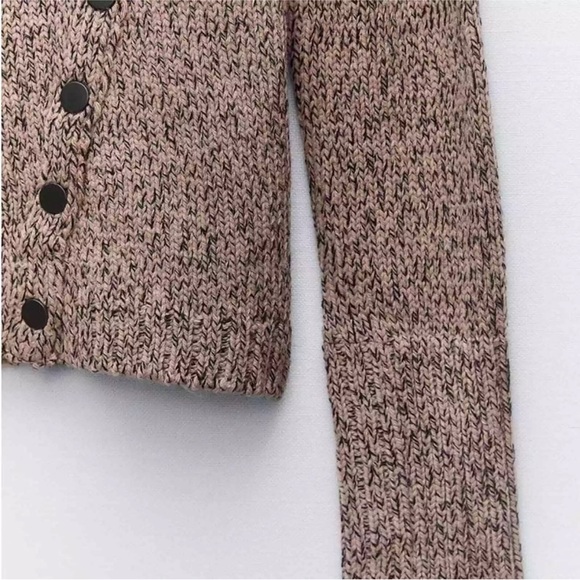 Zara asymmetric button twisted yarn knit sweater Small NWT - Picture 5 of 8